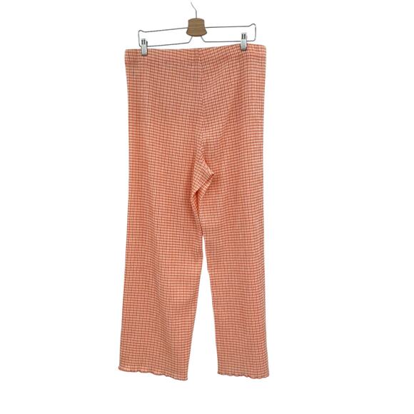 Aritzia Wilfred Verona Pant Seersucker Pull-On Gingham Orange Size XL - Picture 6 of 11